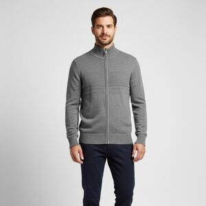 Merona Grey Full Zip Sweater Size Medium